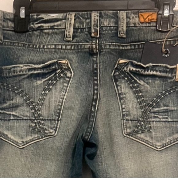 Vigoss Studio Adriana Flare Stretch Jeans Dark Vintage Low Rise - Picture 5 of 7